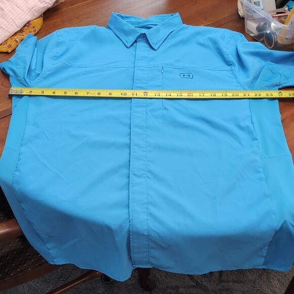 Under Armour Shorebreak Hybrid Woven Short Sleeve Button Viral/Photon Blue XL - Picture 11 of 11
